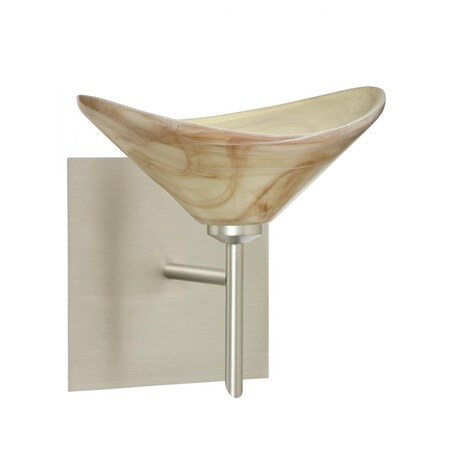 Besa Lighting Besa Wall With SQ Canopy Hoppi Satin Nickel Mocha 1x40W G9 1SW-191383-SN-SQ